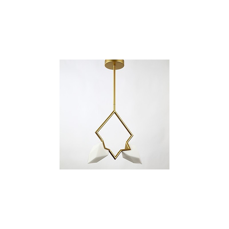 2 Light Post Modern Metal with Glass Peach Chandelier Lamp the Canteen Decorate Pendant Lamp