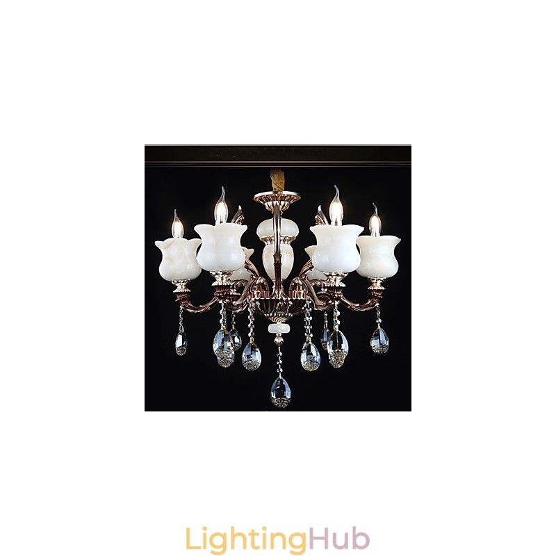 Jade Zinc Alloy Pendant lamp 6 Light Chandelier