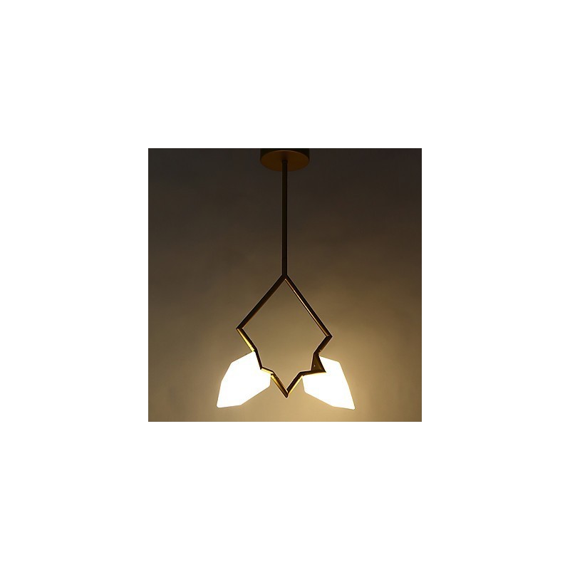 2 Light Post Modern Metal with Glass Peach Chandelier Lamp the Canteen Decorate Pendant Lamp