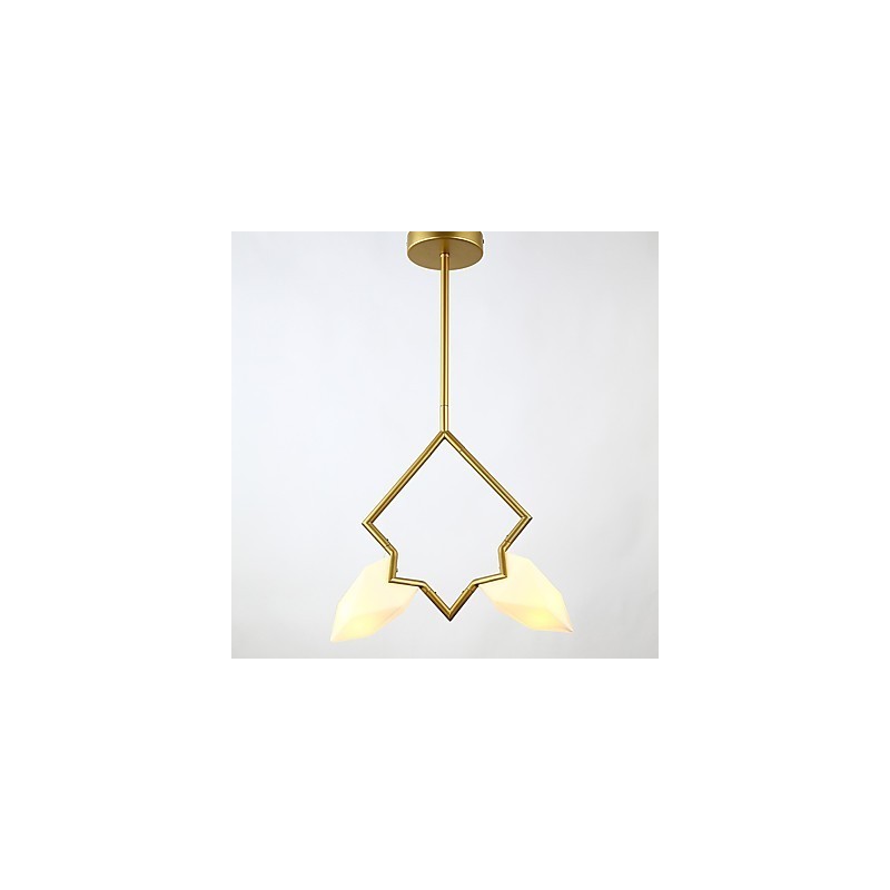 2 Light Post Modern Metal with Glass Peach Chandelier Lamp the Canteen Decorate Pendant Lamp
