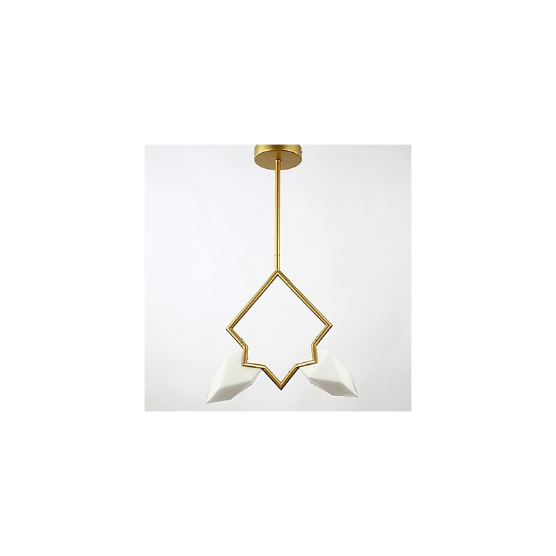 2 Light Post Modern Metal with Glass Peach Chandelier Lamp the Canteen Decorate Pendant Lamp