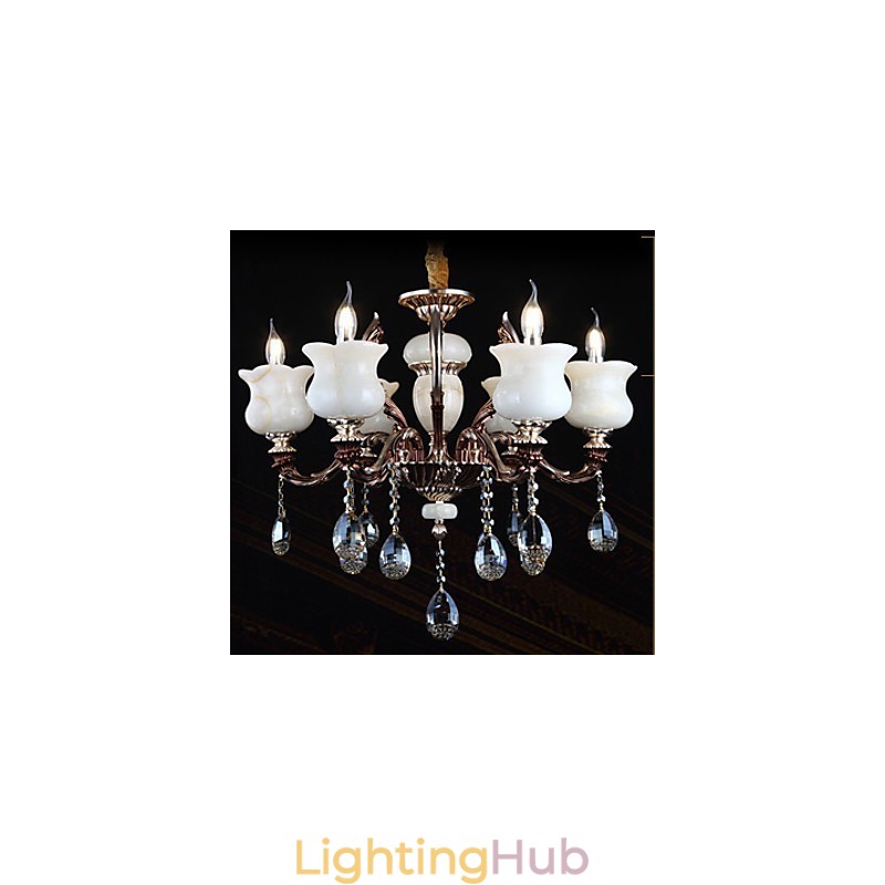Jade Zinc Alloy Pendant lamp 6 Light Chandelier