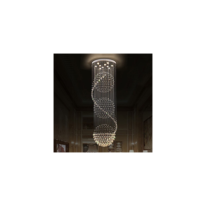 10 Light 2.5 Meter Length Long Drop Rain Drop Teardrop Modern Crystal Ceiling Chandelier Indoor Pendant Light