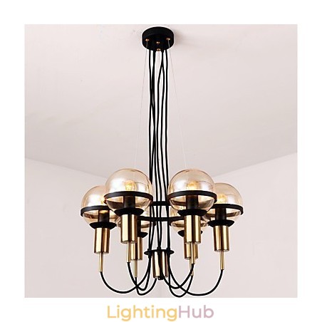 6 Light Personalized Chandelier with Glass Shade