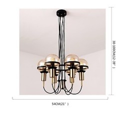 6 Light Personalized Chandelier with Glass Shade