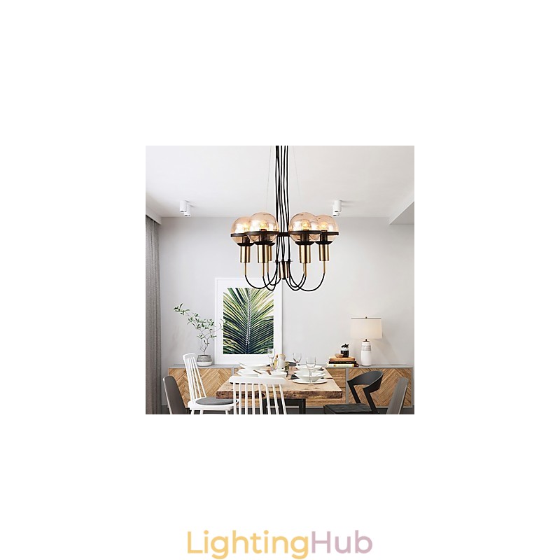 6 Light Personalized Chandelier with Glass Shade