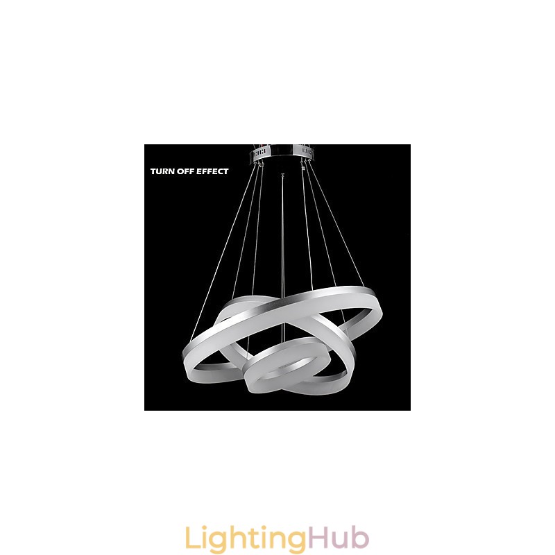 Round Chandelier Lights Lighting Modern Acrylic Lamps Luxurious Three Rings Ceiling Light Fixtures