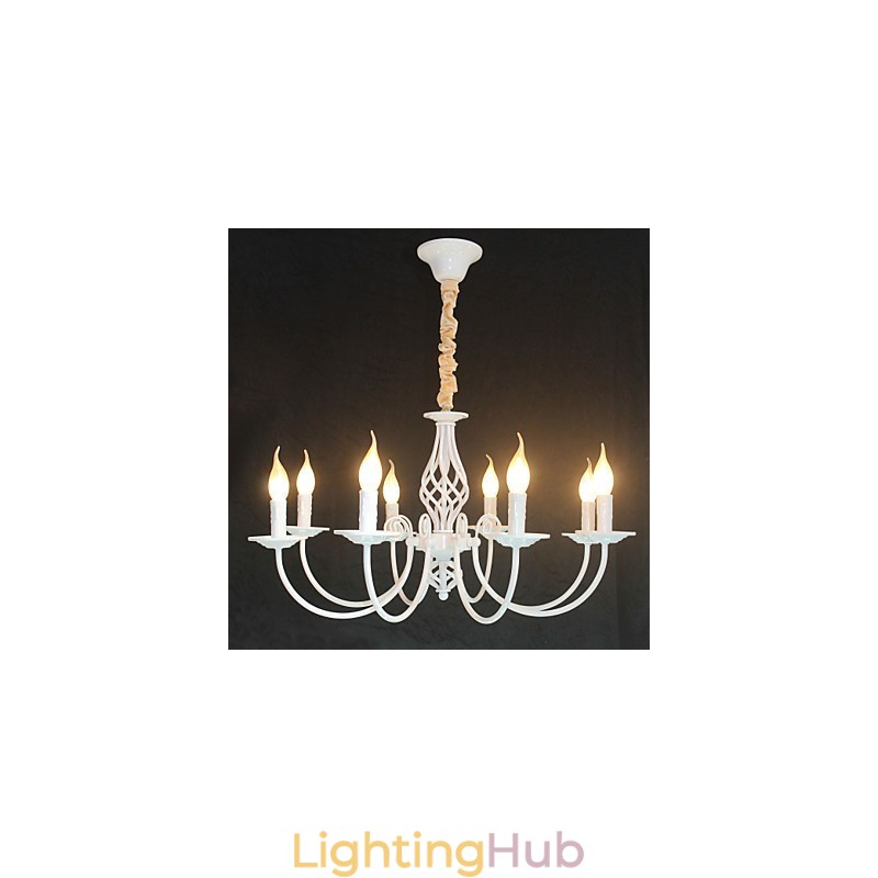 European Simple Iron Lamp Candle Lamp 8 Chandelier