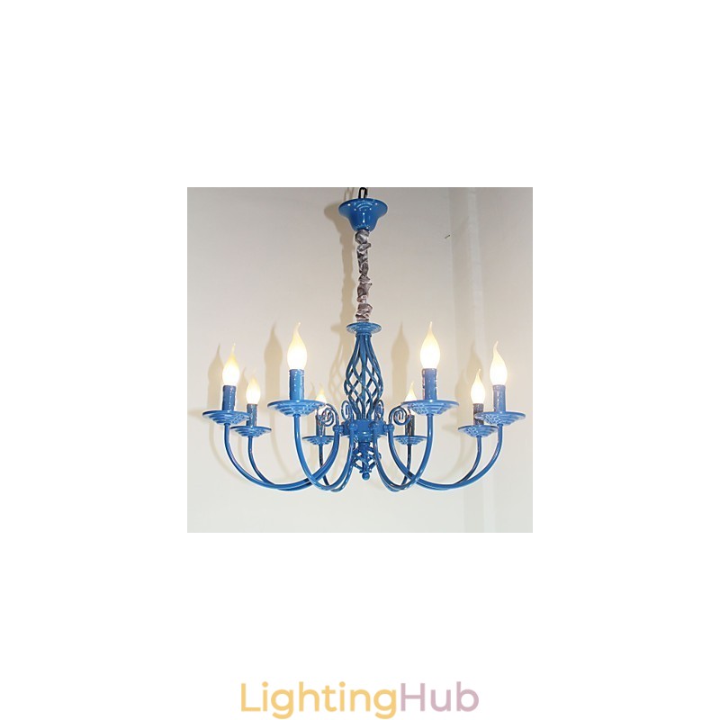 European Simple Iron Lamp Candle Lamp 8 Chandelier