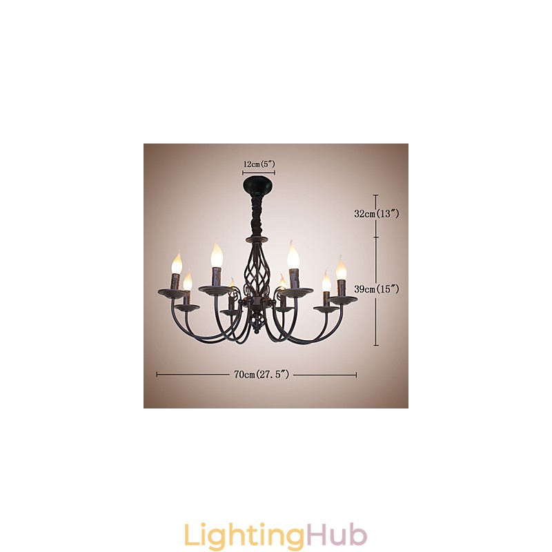European Simple Iron Lamp Candle Lamp 8 Chandelier