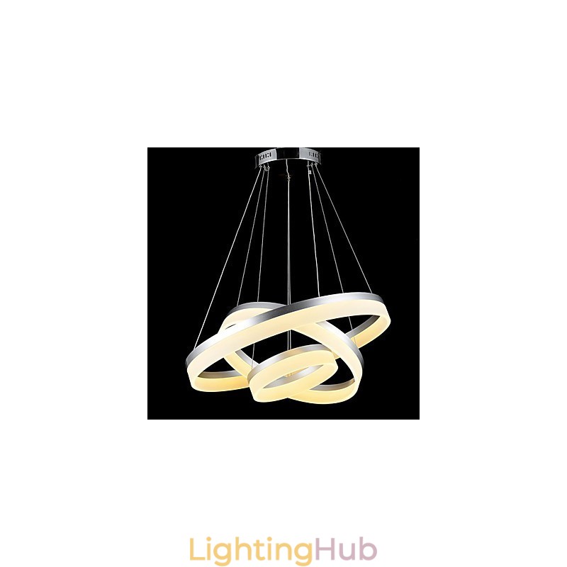 Round Chandelier Lights Lighting Modern Acrylic Lamps Luxurious Three Rings Ceiling Light Fixtures