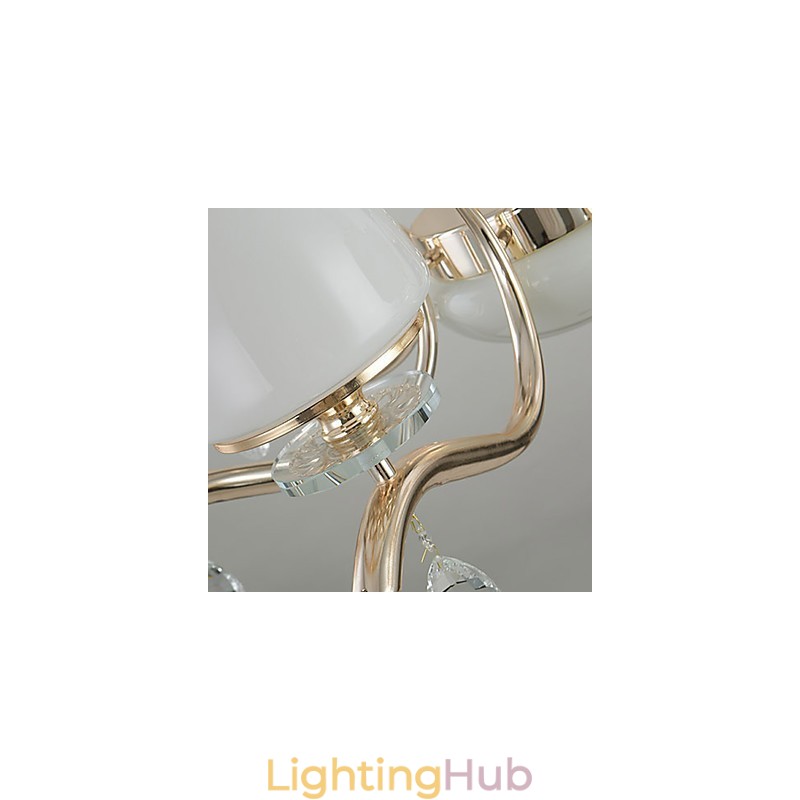 Modern Contemporary Electroplated Feature for Crystal Metal Chandelier