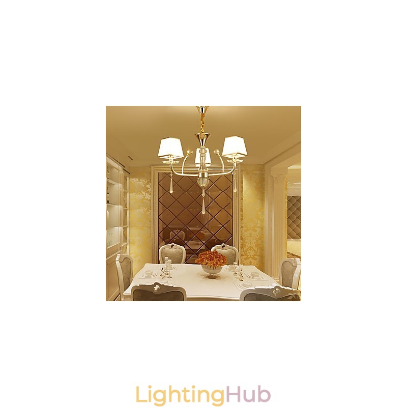 Modern Contemporary Electroplated Feature for Crystal Metal Chandelier