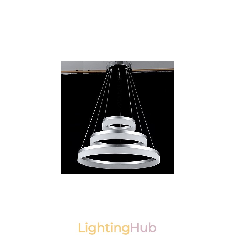 Round Chandelier Lights Lighting Modern Acrylic Lamps Luxurious Three Rings Ceiling Light Fixtures