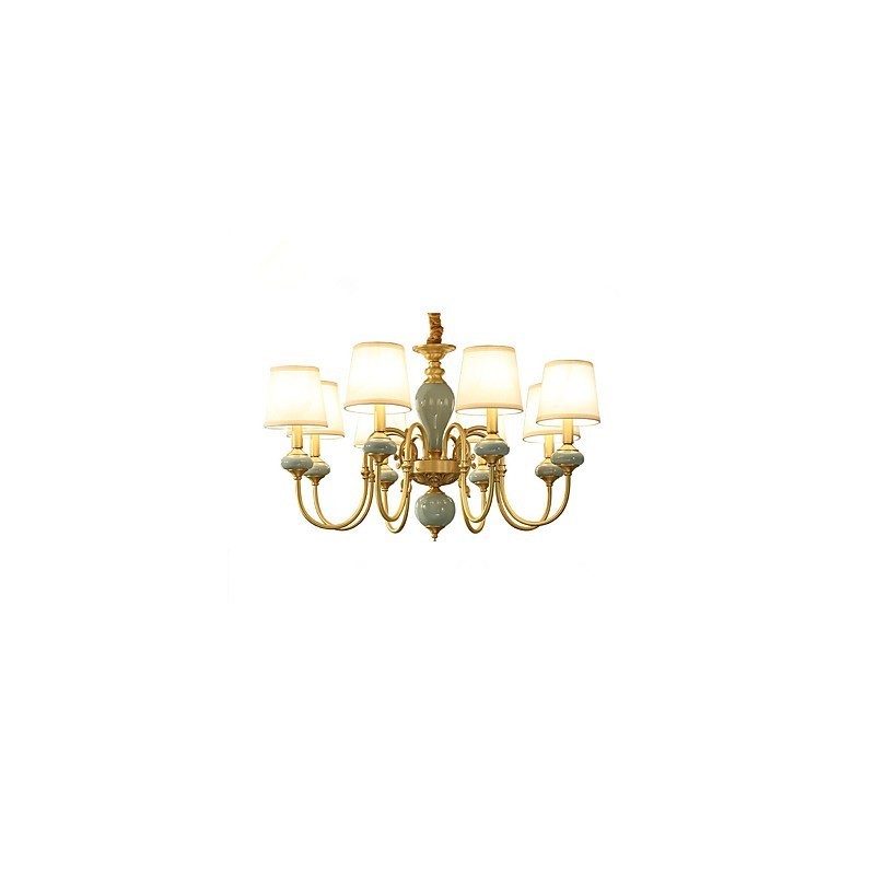 Chandelier Traditional Classic Country Brass Feature for Mini Style Metal 8 Bulbs