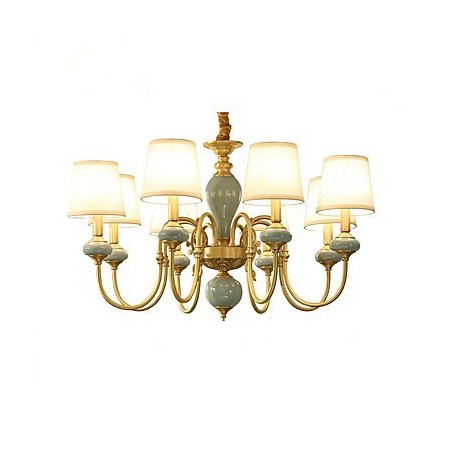 Chandelier Traditional Classic Country Brass Feature for Mini Style Metal 8 Bulbs