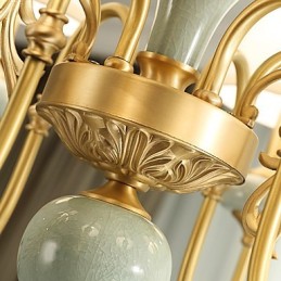 Chandelier Traditional Classic Country Brass Feature for Mini Style Metal 8 Bulbs