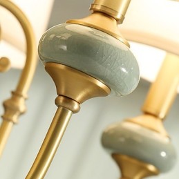 Chandelier Traditional Classic Country Brass Feature for Mini Style Metal 8 Bulbs