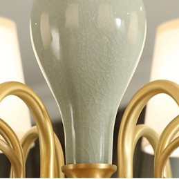 Chandelier Traditional Classic Country Brass Feature for Mini Style Metal 8 Bulbs