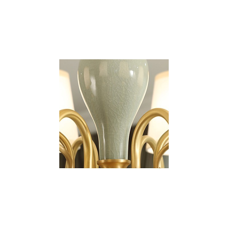 Chandelier Traditional Classic Country Brass Feature for Mini Style Metal 8 Bulbs