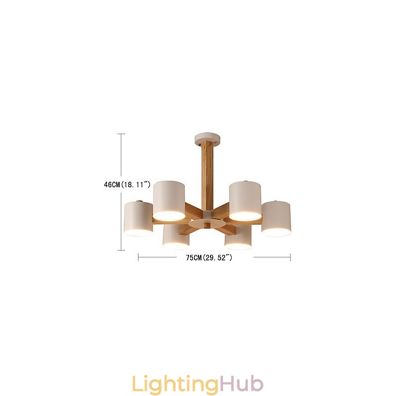 6 Lights Chandelier Modern Contemporary Traditional Classic Vintage Country Wood Feature for Wood