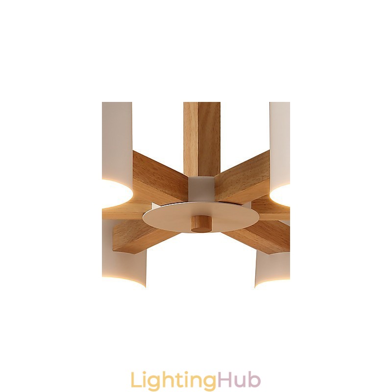 6 Lights Chandelier Modern Contemporary Traditional Classic Vintage Country Wood Feature for Wood