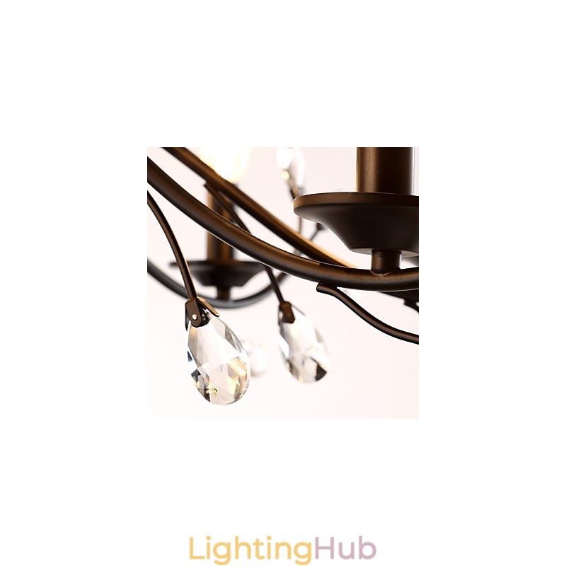 12 Lights Crystal Chandelier Modern Contemporary Traditional Classic Vintage Retro Country Painting Feature