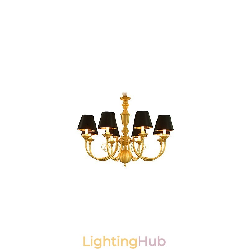 Chandelier Traditional Classic Country Brass Feature for Mini Style Metal 8 Bulbs