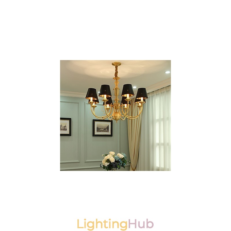 Chandelier Traditional Classic Country Brass Feature for Mini Style Metal 8 Bulbs
