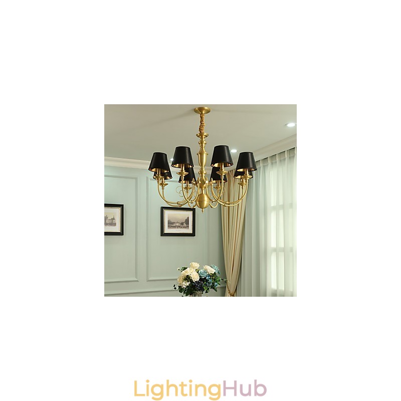 Chandelier Traditional Classic Country Brass Feature for Mini Style Metal 8 Bulbs