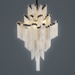 Aluminum Stream Chandelier Designer Pendant Light Silver Colour Spiral Staircase staircase