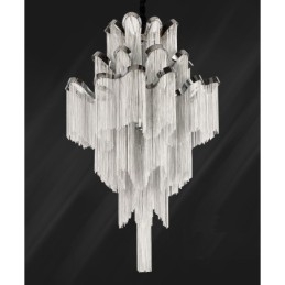 Aluminum Stream Chandelier Designer Pendant Light Silver Colour Spiral Staircase staircase