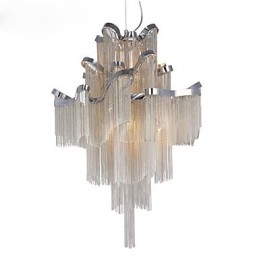 Aluminum Stream Chandelier Designer Pendant Light Silver Colour Spiral Staircase staircase