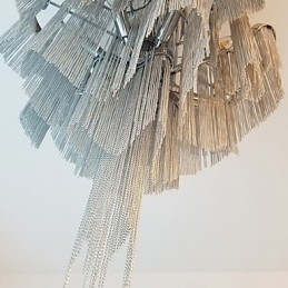 Aluminum Stream Chandelier Designer Pendant Light Silver Colour Spiral Staircase staircase