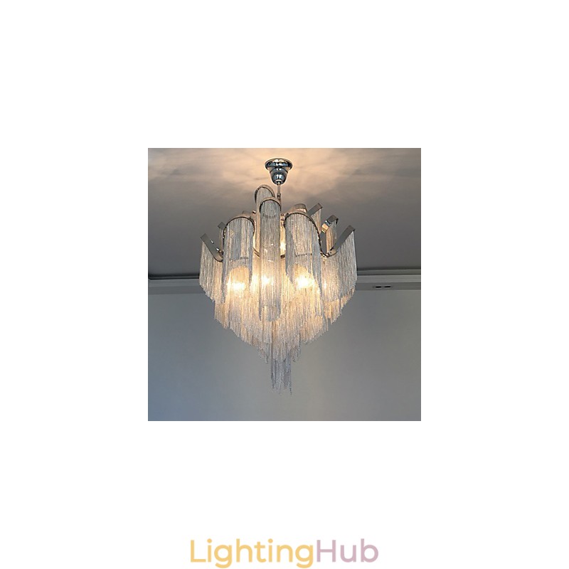 Aluminum Stream Chandelier Designer Pendant Light Silver Colour Spiral Staircase staircase