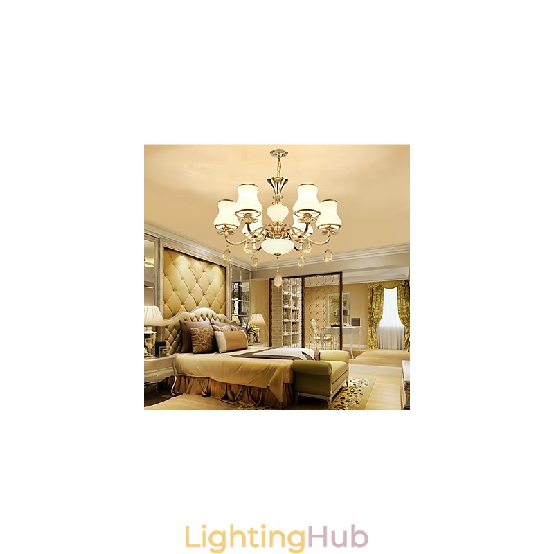 Chandelier Modern Contemporary Electroplated Feature for Crystal Metal