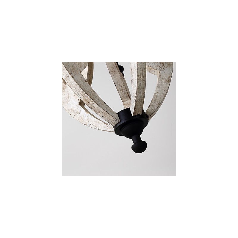 Vintage Painting Feature Mini Style Wood Bamboo Chandelier Lamp the Decorate Pendant Lamp