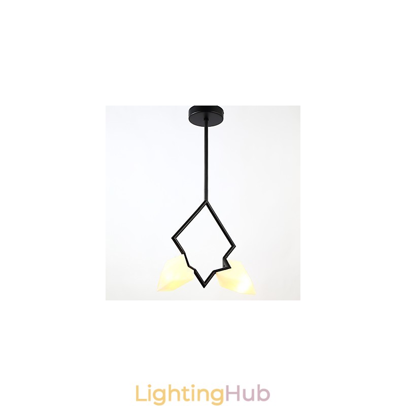 2 Light Post Modern Metal with Glass Peach Chandelier Lamp the Canteen Decorate Pendant Lamp