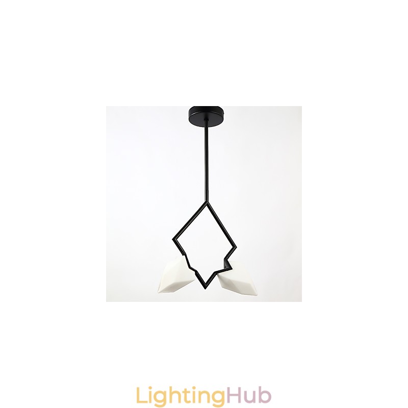 2 Light Post Modern Metal with Glass Peach Chandelier Lamp the Canteen Decorate Pendant Lamp