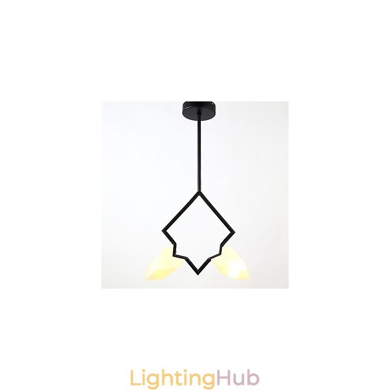2 Light Post Modern Metal with Glass Peach Chandelier Lamp the Canteen Decorate Pendant Lamp