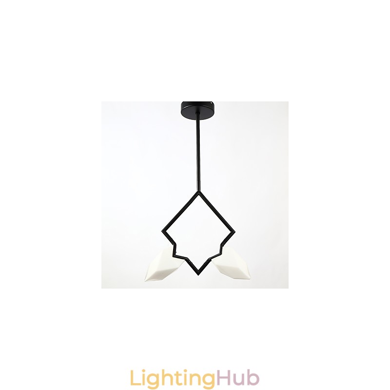 2 Light Post Modern Metal with Glass Peach Chandelier Lamp the Canteen Decorate Pendant Lamp