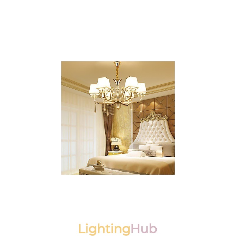 Chandelier Modern Contemporary Electroplated Feature for Crystal Metal