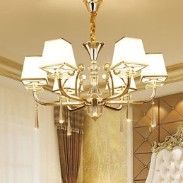 Chandelier Modern Contemporary Electroplated Feature for Crystal Metal