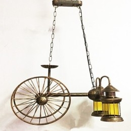 Rustic Lodge Vintage Retro Country Globe Painting Feature for Mini Style Designers Metal Chandelier