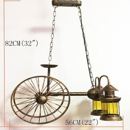 Rustic Lodge Vintage Retro Country Globe Painting Feature for Mini Style Designers Metal Chandelier