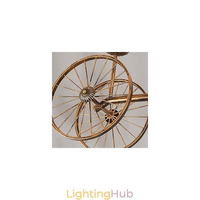 Rustic Lodge Vintage Retro Country Globe Painting Feature for Mini Style Designers Metal Chandelier