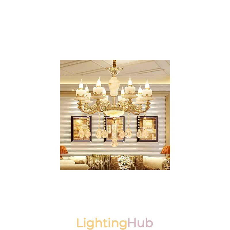 European Style Atmosphere Zinc Alloy Crystal Home Chandelier