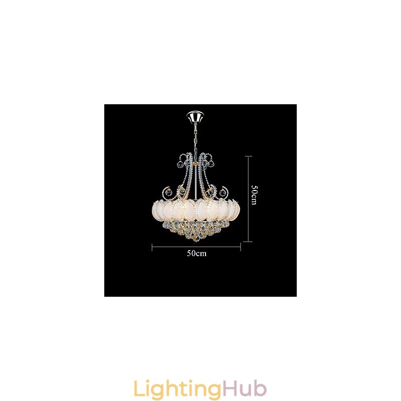 Modern Luxury Chandelier Crystal Pendant Light Diameter 50CM Contains 8 Bulbs