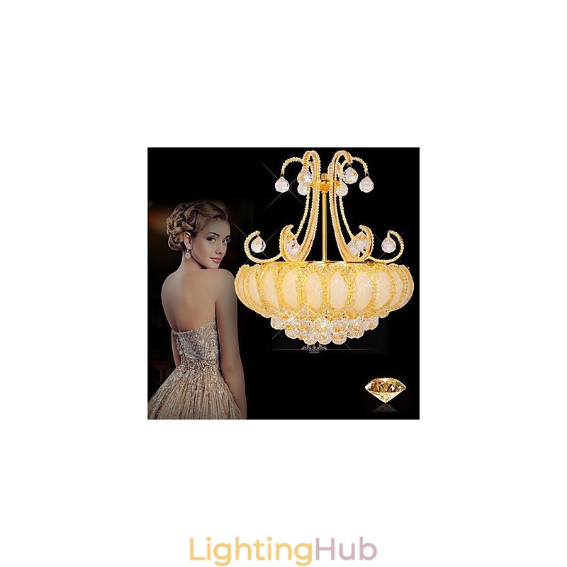 Modern Luxury Chandelier Crystal Pendant Light Diameter 50CM Contains 8 Bulbs