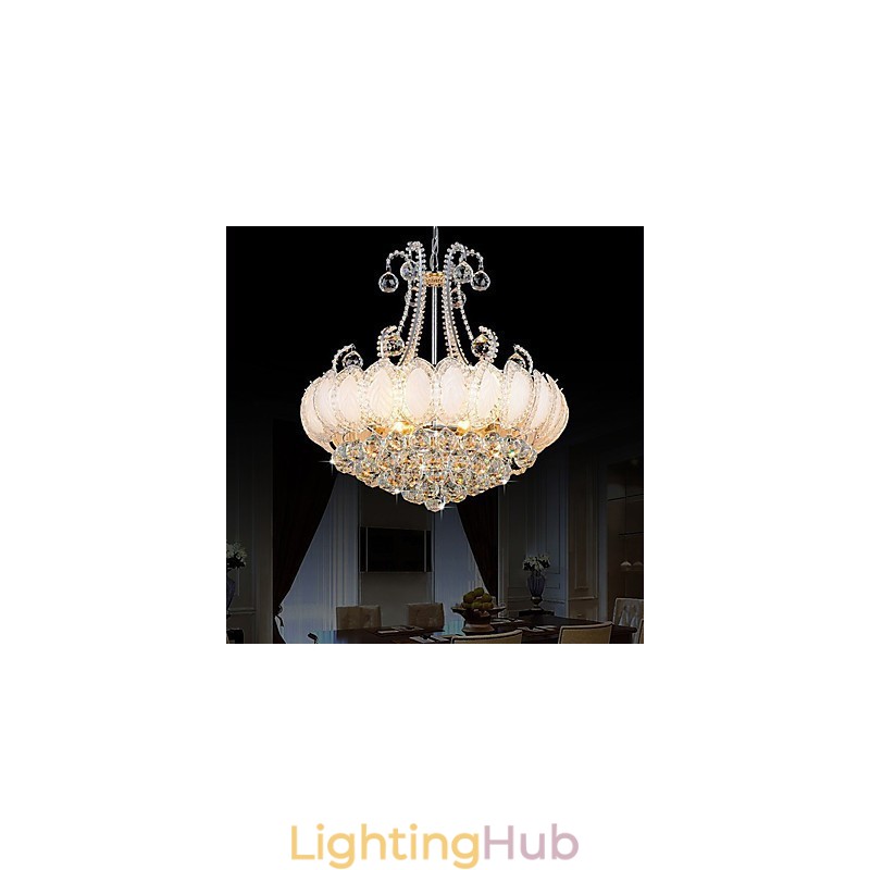 Modern Luxury Chandelier Crystal Pendant Light Diameter 50CM Contains 8 Bulbs